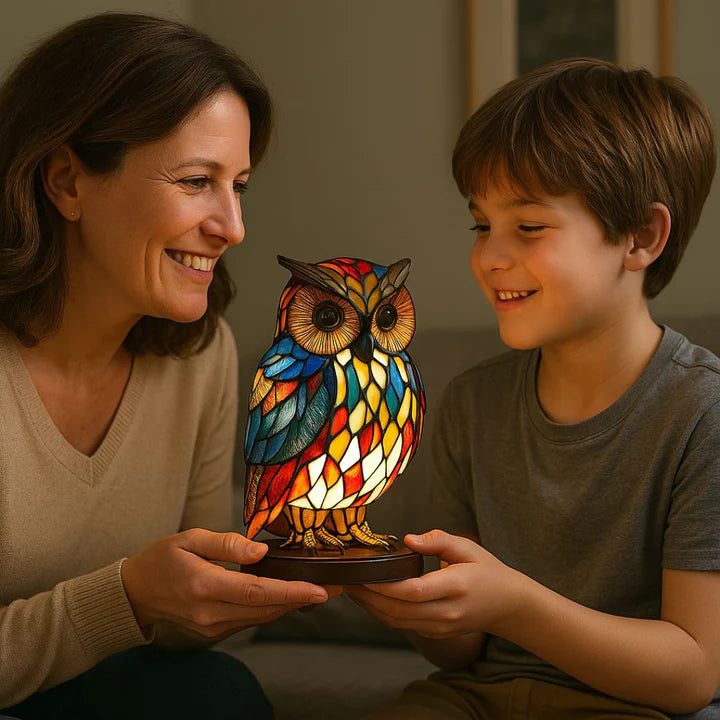 Light Owl - handmade lamp that makes hearts shine